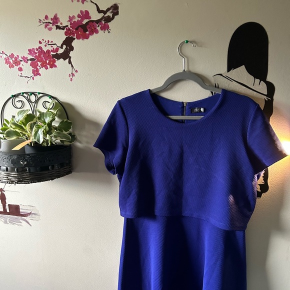 Blue Layered Mini Dress - Picture 1 of 6